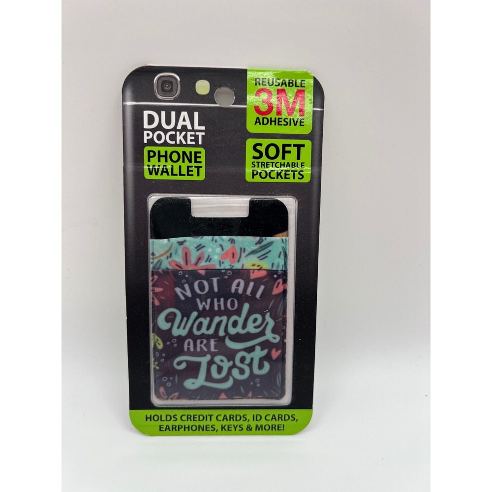 Gadget Gear Dual Pocket Phone Wallet Not All Who Wander Are Lost 3M Adhesive